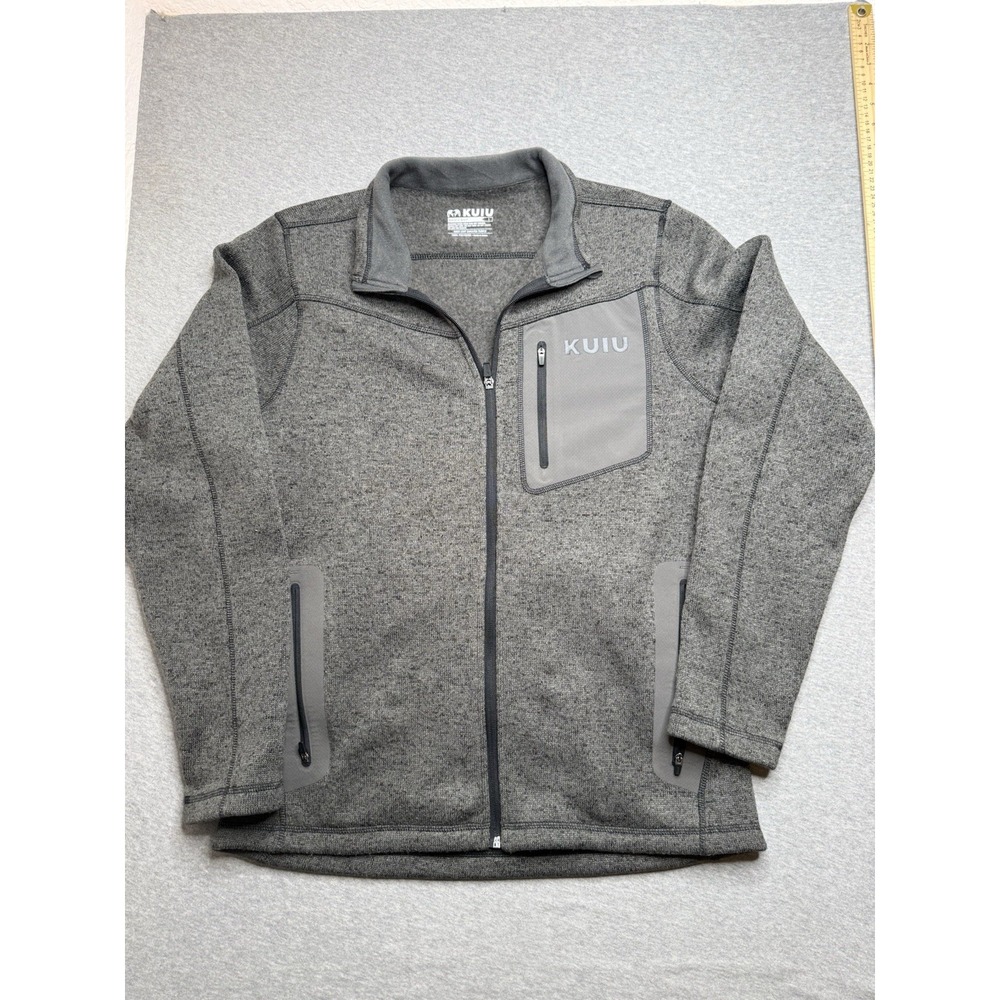 Kuiu Base Camp High Loft Sweater Fleece Full Zip Pullover Gray Mens L Hunting